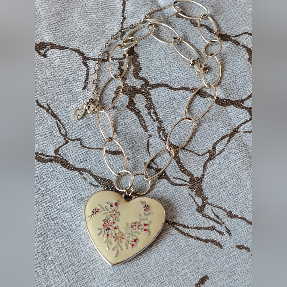 Danish Design Pilgrim Large Two Sided Heart Pendant Necklace Silver Tone - Picture 7 of 15